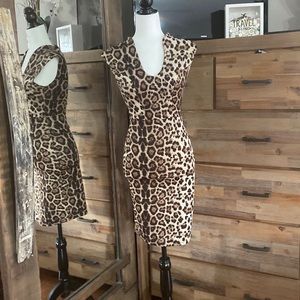 Bodycon sexy leopard dress